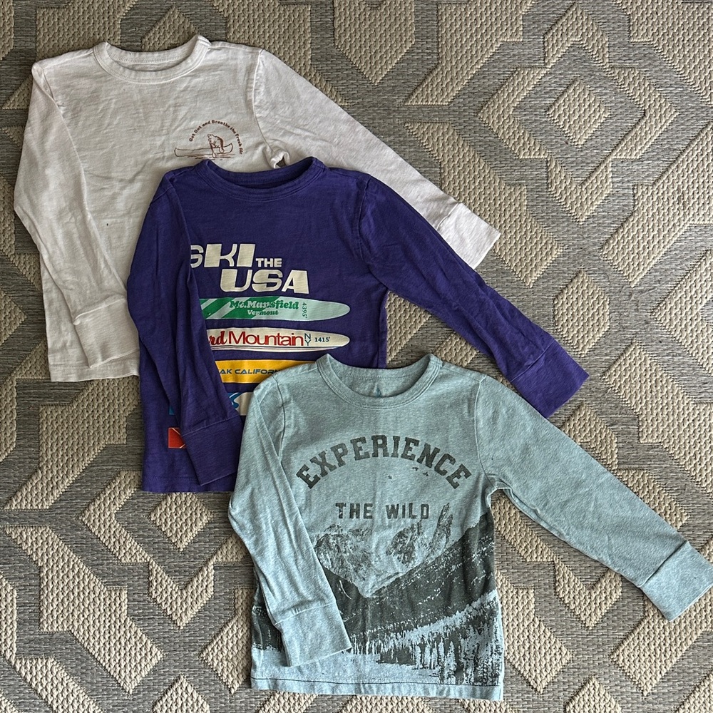 Crewcuts Long Sleeve Tees - White, Purple, Blue